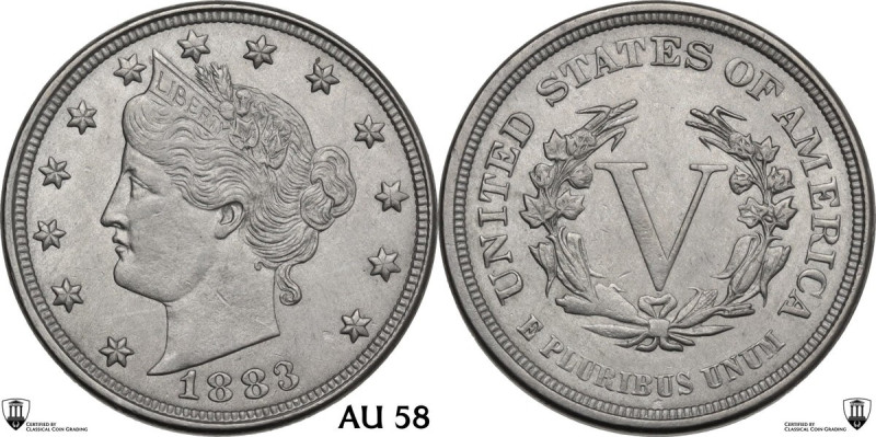 USA. Federal Republic (1776- ). CU/NI 5 cents 1883. KM 111. CU/NI. 5.00 g. 21.00...