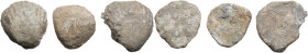 THREE LEAD SCALLOP-SHELLS Greek world, Southern Italy, c. 4th - 2nd century AD. Lot of three lead scallop-shells, obtained by casting. Dimensions: fro...