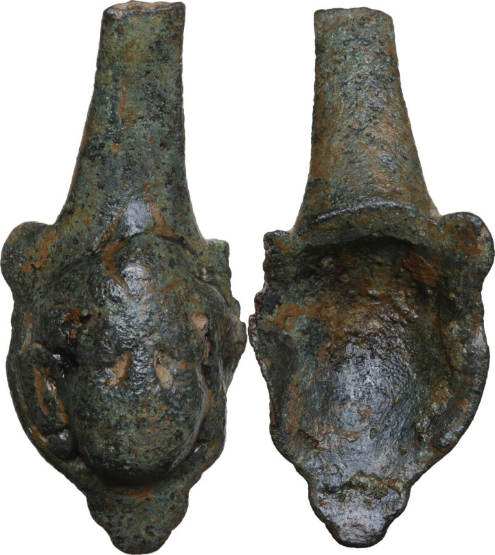 VASE HANDLE ATTACHMENT Roman period, c. 1st-3rd century AD. Terminal part of Rom...