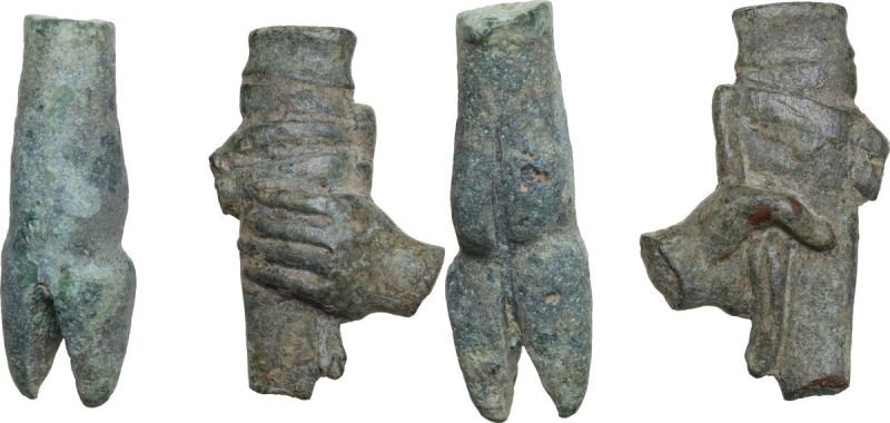 TWO ROMAN STATUETTE FRAGMENTS Roman period, c. 1st-3rd century AD. Lot of two st...