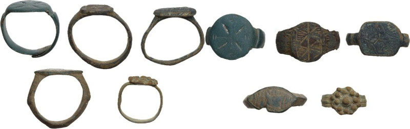 FIVE ANCIENT RINGS From the Late Roman period to the Renaissance. Lot of five (5...