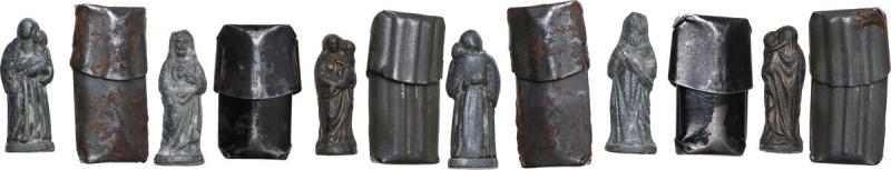 THREE WWI VOTIVE STATUETTES Europe, 1914-1918. Lot of three (3) lead votive stat...