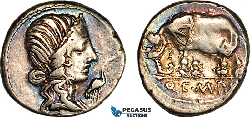 Roman Republic, Q. Caecilius Metellus Pius (81 BC) AR Denarius (3.66g). Uncertai...