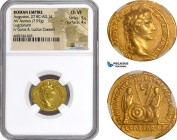 Roman Empire, Augustus (27 BC-AD 14). AV Aureus (7.97g) Lugdunum Mint. Rev.: CAESAR AVGVSTVS DIVI F PATER PATRIAE, laureate head of Augustus right. Ob...