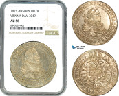 Austria, Matthias, Taler 1619, Vienna Mint, Silver, Dav-3049, Exceptional piece, Lovely lustrous example, NGC AU 58, Top Pop and single finest graded!