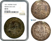 Austria, Ferdinand III, Taler 1651, Vienna Mint, Silver, Dav-3181, Metallic-grey surfaces, NGC AU 55