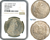 Austria, Charles VI, Taler 1721, Breslau Mint, Silver, Dav-1096, Very rare and the best example of the type to have ever appeared on the market, NGC U...