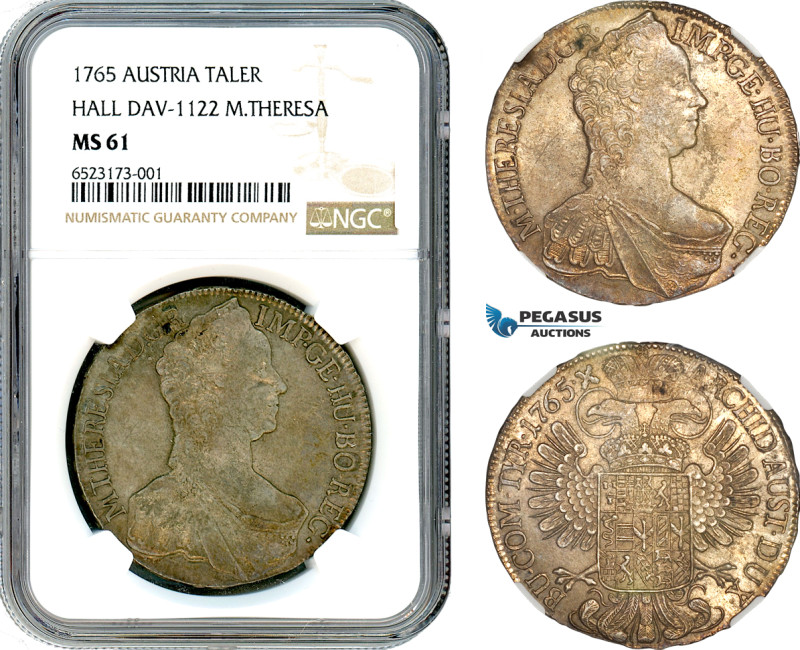 Austria, Maria Theresia, Taler 1765, Hall Mint, Silver, Dav-1122, Lustrous with ...