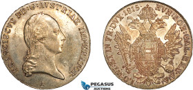 Austria, Francisc I, Taler 1815 A, Vienna Mint, Silver (28.09g) Dav-6, Lovely lustrous example with light champagne toning, EF-UNC