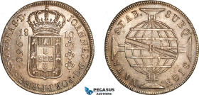 Brazil, Joao Prince Regent, 960 Reis 1810 R, Rio de Janeiro Mint, Silver, KM-307.3, Lightly cleaned and re-toned nicely, EF-AU