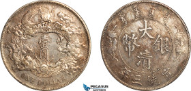 China, Republic, Dollar Yr. 3 (1911) Tientsin Mint, Silver (26.93 g) L&M 36, No period after DOLLAR, Cleaned, VF-EF