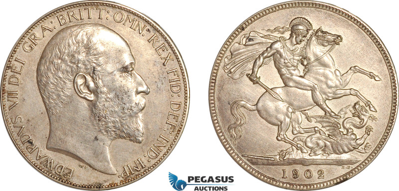 Great Britain, Edward VII, Crown 1902, London Mint, Silver, Bull 3560, ESC 361, ...