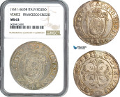 Italy, Venice, Francesco Erizzo, Scudo ND (1631-46) DB, Silver, Dav-4249, Light champagne toning, NGC MS 63, Pop 1/1