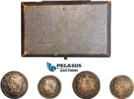 Monaco, Louis II, ESSAI Set of 1 and 2 Francs ND (1943), Paris Mint, Silver, KM-E9/KM-E13, Mintage of only 200 pieces each. Old cabinet toning, in ori...
