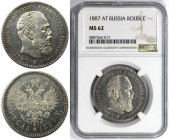 Russische Münzen und Medaillen, Alexander III. (1881-1894). Rubel 1887 A•G. Großer Kopf. Silber. Bitkin 61. NGC MS 62