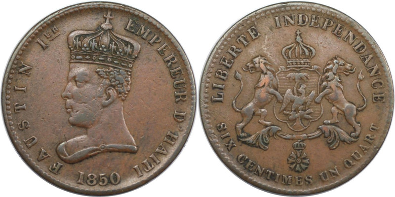 Weltmünzen und Medaillen, Haiti. Faustin I. (1849-1859). 6 1/4 Centimes 1850. Ku...