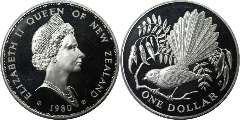 Weltmünzen und Medaillen, Neuseeland / New Zealand. Vogel. 1 Dollar 1980. 27,22 ...