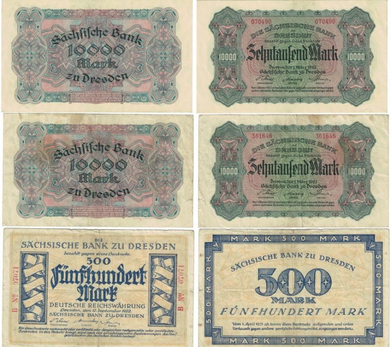 Banknoten, Deutschland / Germany, Lots und Sammlungen. Sächsische Bank zu Dresde...