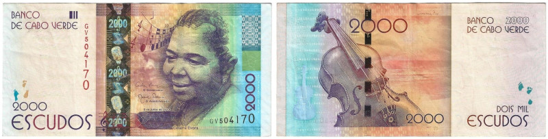 Banknoten, Kap Verde / Cape Verde. 2000 Escudos 2014. Pick 74. II