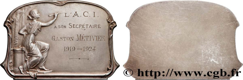 III REPUBLIC
Type : Plaquette de récompense 
Date : 1924 
Metal : silver plated ...