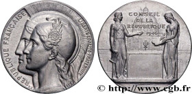 PROVISIONAL GOVERNEMENT OF THE FRENCH REPUBLIC
Type : Médaille, Conseil de la République 
Date : 1946 
Metal : tin 
Diameter : 50  mm
Engraver : COCHE...