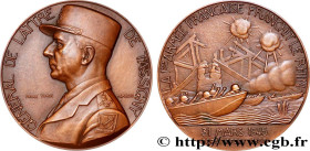 PROVISIONAL GOVERNEMENT OF THE FRENCH REPUBLIC
Type : Médaille, Général Jean de Lattre de Tassigny, Franchissement du Rhin 
Date : 1948 
Metal : bronz...