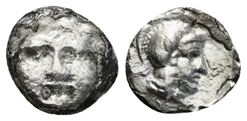 PISIDIA. Selge. Obol (Circa 350-300 BC).
Obv: Facing gorgoneion.
Rev: Helmeted h...