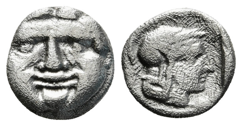 PISIDIA. Selge. Obol (Circa 350-300 BC).
Obv: Facing gorgoneion.
Rev: Helmeted h...