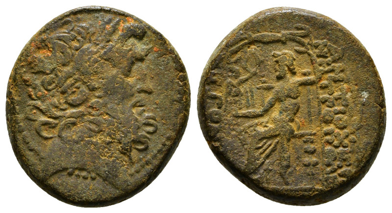 SELEUCIS & PIERIA. Antioch. Ae Tetrachalkon (38-35 BC). Uncertain date.
Obv: Lau...