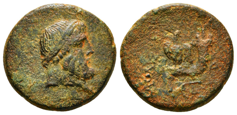 PHRYGIA. Laodicea (Circa 133/88-167 BC). Ae.
Obv: Head of Zeus right, bound with...