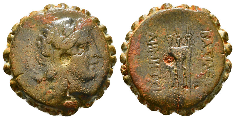 SELEUKID KINGDOM. Demetrios I Soter (162-150 BC). Serrate Ae. Antioch on the Oro...