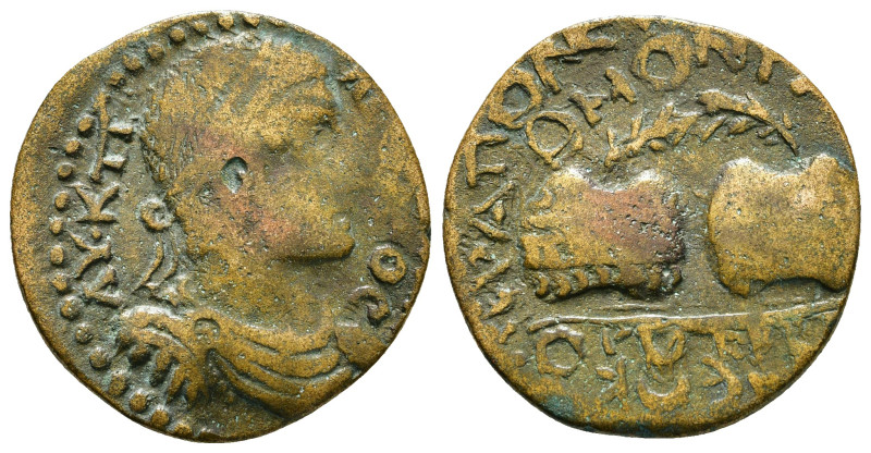 PHRYGIA. Hierapolis. Gallienus (253-268).AE . Homonoia issue with Smyrna.
Obv: A...