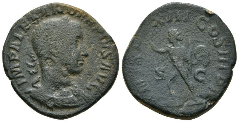 SEVERUS ALEXANDER (222-235). Sestertius. Rome AE 
Artifically patinated
Conditio...