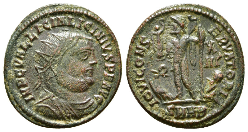 LICINIUS I (308-324). Follis. Obv: IMP C VAL LICIN LICINIVS P F AVG.
Radiate, dr...