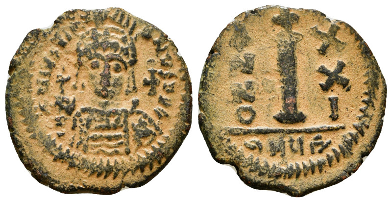 JUSTINIAN I (527-565). Decanummium. Antioch. Dated RY 24 (550/1).
Obv: D N IVSTI...