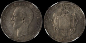 GREECE: 2 Drachmas (1873 A) (type I) in silver (0,835). Head of King George I facing left and inscription "ΓΕΩΡΓΙΟΣ Α! ΒΑΣΙΛΕΥΣ ΤΩΝ ΕΛΛΗΝΩΝ" on obvers...