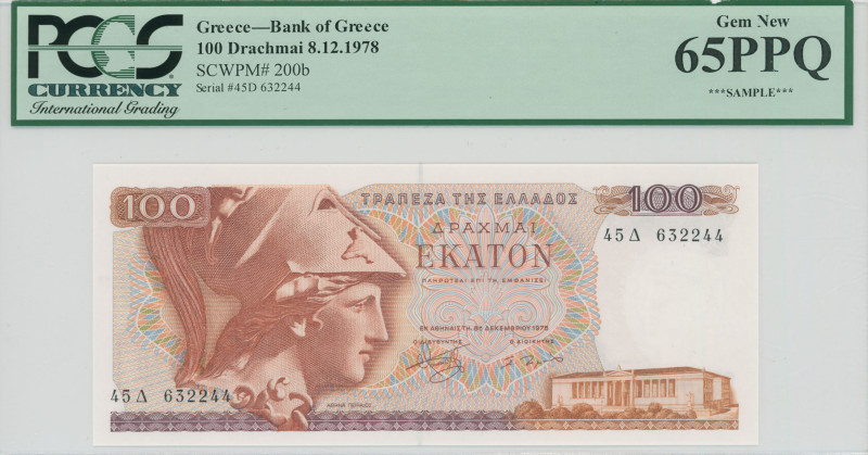 GREECE: 100 Drachmas (8.12.1978) in red and violet on multicolor unpt. Goddess A...