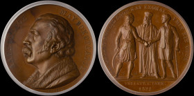 GREECE: Bronze medal {1822 (1836)} from the collection of medals that were engraved by Konrad Lange. Alexander Mavrokordatos on obverse. Three figures...