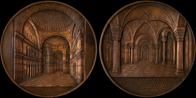 GREECE: Bronze commemorative medal for the Restoration of St. Sophia (Hagia Soph...