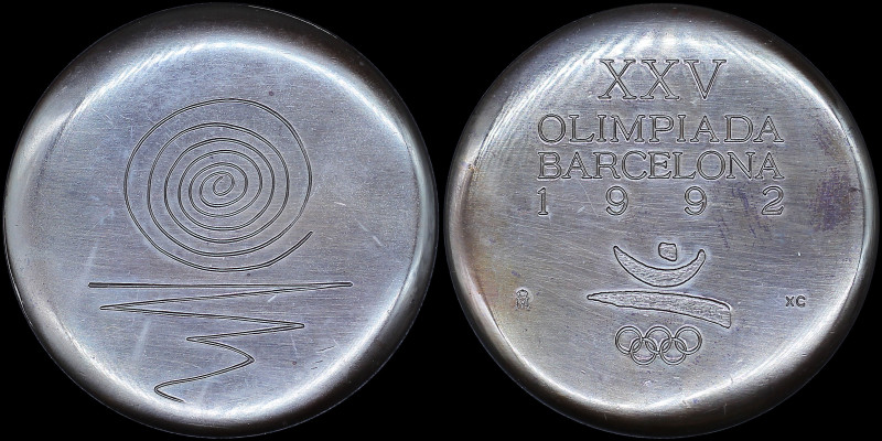 GREECE: SPAIN: Burnished copper participation medal of 1992 Barcelona Summer Oly...