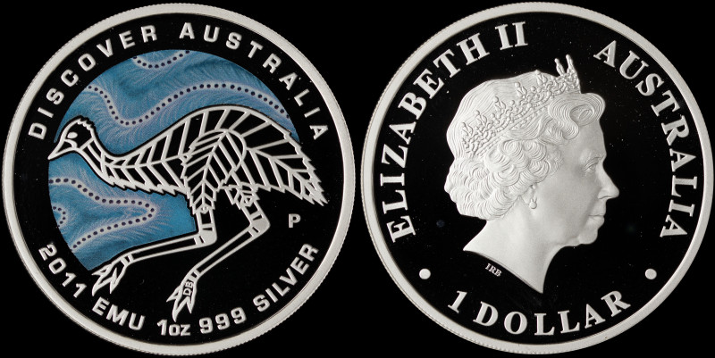 AUSTRALIA: 1 Dollar (2011 P) in silver (0,999) from series Discover Australia / ...