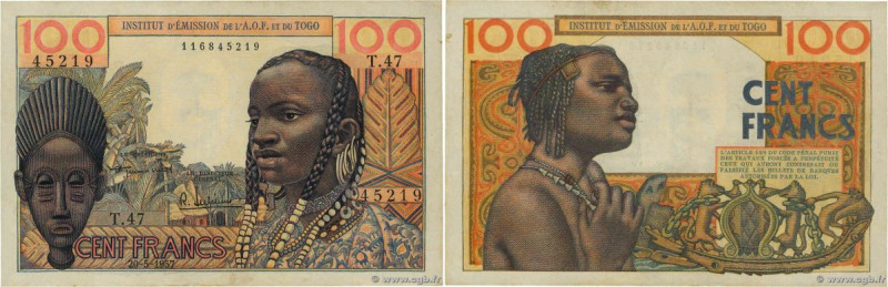Country : FRENCH WEST AFRICA (1895-1958) 
Face Value : 100 Francs 
Date : 20 mai...