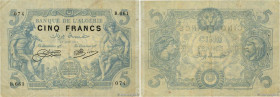 Country : ALGERIA 
Face Value : 5 Francs 
Date : 11 août 1915 
Period/Province/Bank : Banque de l'Algérie 
Catalogue reference : P.71a 
Additional ref...