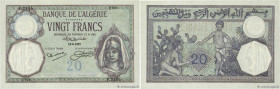 Country : ALGERIA 
Face Value : 20 Francs 
Date : 13 août 1927 
Period/Province/Bank : Banque d'Algérie 
Catalogue reference : P.78b 
Alphabet - signa...