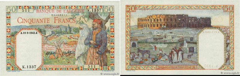 Country : ALGERIA 
Face Value : 50 Francs 
Date : 17 septembre 1942 
Period/Prov...