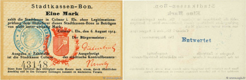 Country : GERMANY 
Face Value : 1 Mark 
Date : 06 août 1914 
Period/Province/Ban...