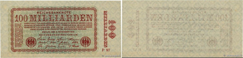 Country : GERMANY 
Face Value : 100 Milliarden Mark 
Date : 05 novembre 1923 
Pe...