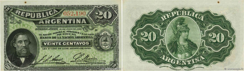 Country : ARGENTINA 
Face Value : 20 Centavos 
Date : 19 juillet 1895 
Period/Pr...