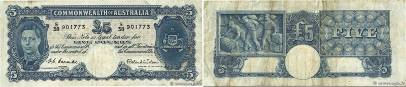 Country : AUSTRALIA 
Face Value : 5 Pounds 
Date : (1952) 
Period/Province/Bank ...