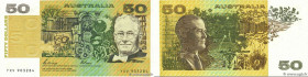 Country : AUSTRALIA 
Face Value : 50 Dollars 
Date : (1989) 
Period/Province/Bank : Australia, Reserve Bank 
Catalogue reference : P.47f 
Alphabet - s...